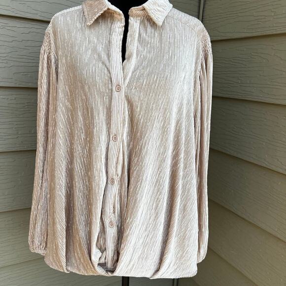 SKIES ARE BLUE women’s  1X button down long sleeve top - Picture 2 of 12